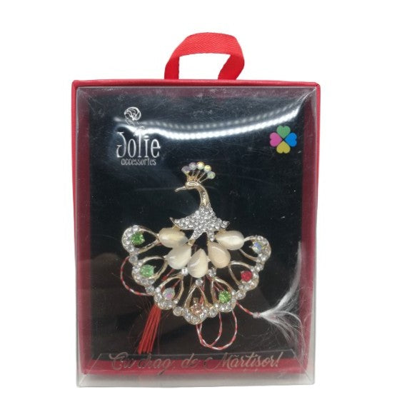 Martisor Brosa VINTAGE V12 Paun 8cm x 10cm - vivimall.ro