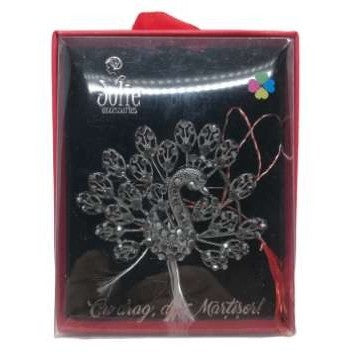 Martisor Brosa VINTAGE V4 Paun Negru 8cm x 10cm - vivimall.ro