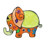 Brošă mărțișor pentru copii din metal multicolor, model 40, dimensiune 2x2 cm, ambalaj carton cu design