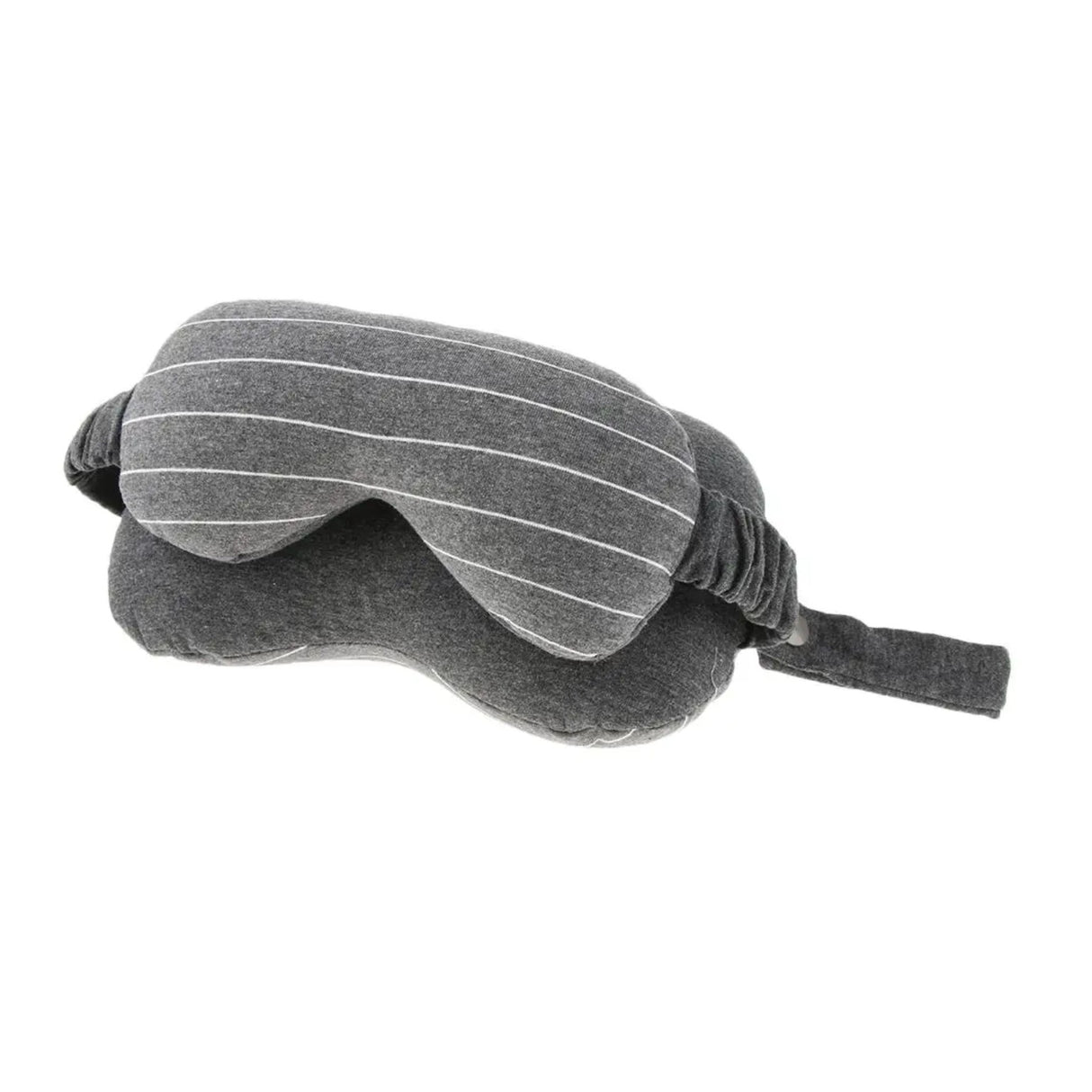 Masca de dormit, Vivimall, 2 in 1, cu Tetiera, din Particule de Spuma si Bumbac, Gri Inchis - vivimall.ro