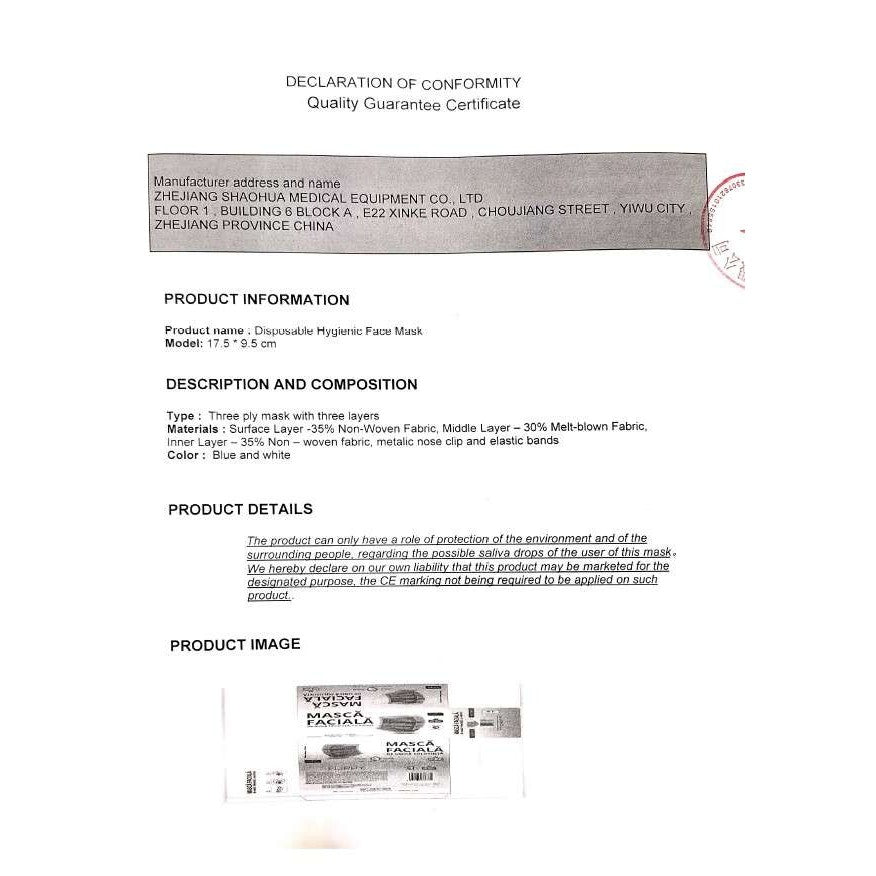 Masca faciala Vivimall 3 straturi si 3 pliuri - 1 bucata - vivimall.ro