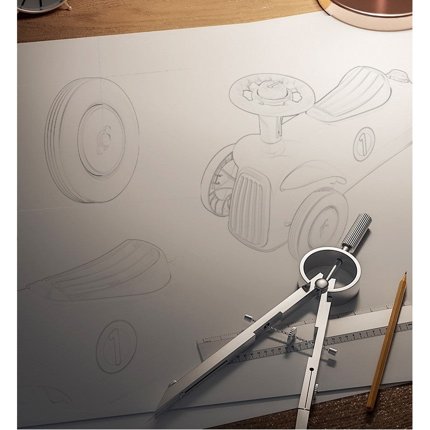 Masinuta Ride-On Vivimall, cu Sistem Anti-Rasturnare, Claxon pe Volan, 1-6 Ani, 60 x 28 x 34 cm, Rosu-Albastru - vivimall.ro