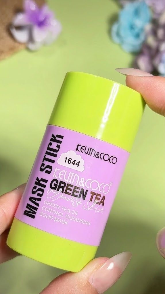 Masca Tip Stick, Kevin&Coco, Green Tea, 7.6x3.9x3.9cm, Roz - vivimall.ro