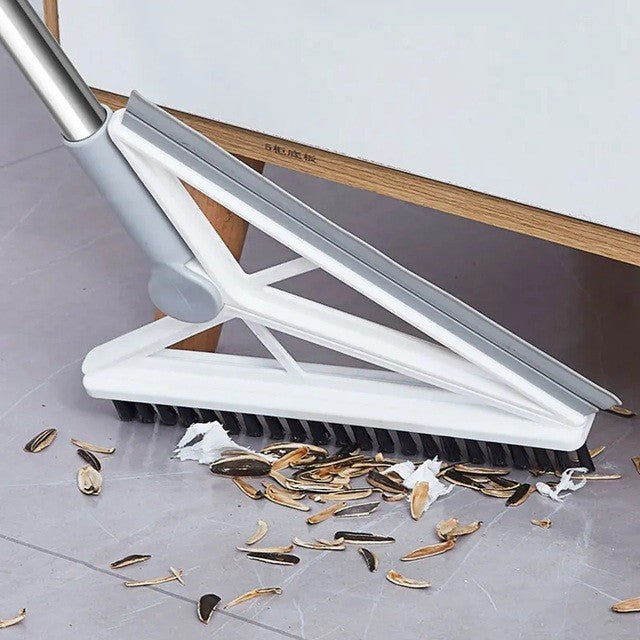 Matura Telescopica, Vivimall, cu Doua Capete - Perie/Racleta 23 cm, Lungime 110 cm, din Plastic/Otel/Silicon, Gri - vivimall.ro