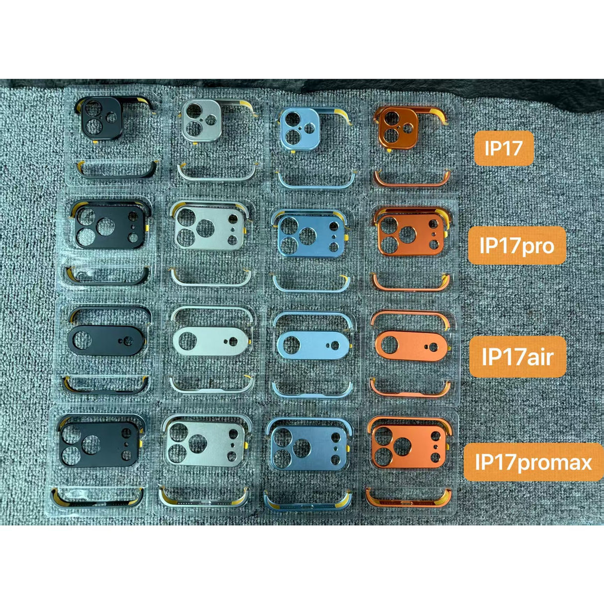 Carcasa de Metal pentru iPhone 17, Vivimall, Fara margini, Gri Titanium - vivimall.ro