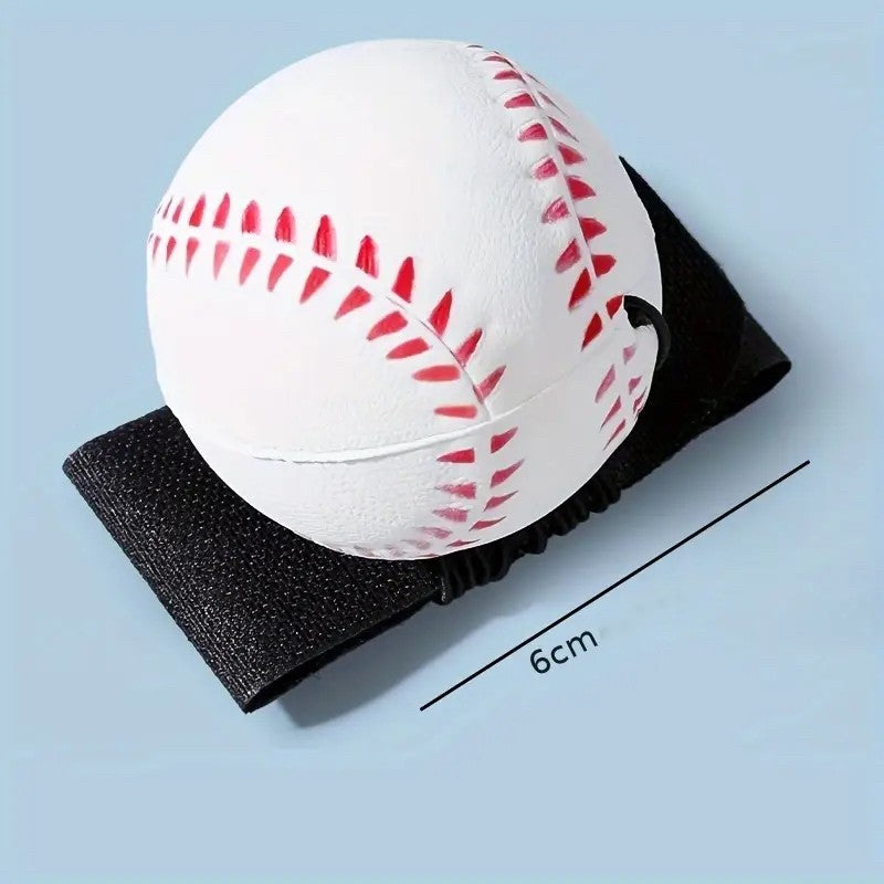 Minge Saltareata Hiperelastica, Vivimall, Model Minge de Baseball cu Fixare de Mana, Space Moon Ball foarte Elastica, Antistress pentru Copii, Diametru 66 mm, Alb - vivimall.ro
