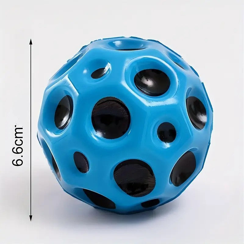 Minge Saltareata Hiperelastica, Vivimall, Space Moon Ball foarte Elastica, Antistress pentru Copii, Diametru 66 mm, Albastru - vivimall.ro