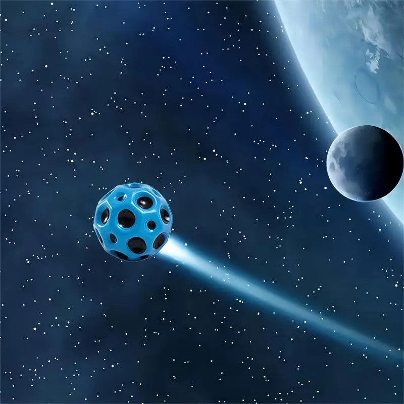 Minge Saltareata Hiperelastica, Vivimall, Space Moon Ball foarte Elastica, Antistress pentru Copii, Diametru 66 mm, Albastru - vivimall.ro