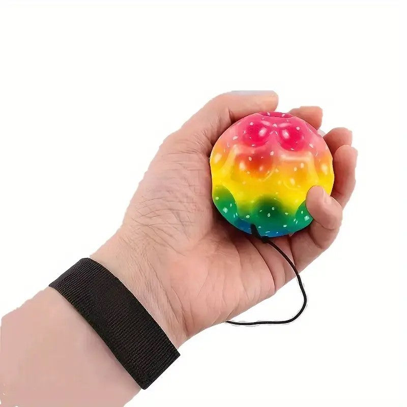 Minge hiperelastică Space Moon Ball ținută în mână, dimensiune 66 mm, culoare galben