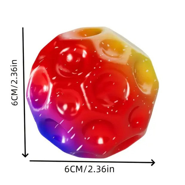 Minge Space Moon Ball 66 mm cu suprafață neregulată pentru sărituri imprevizibile, detaliu textură