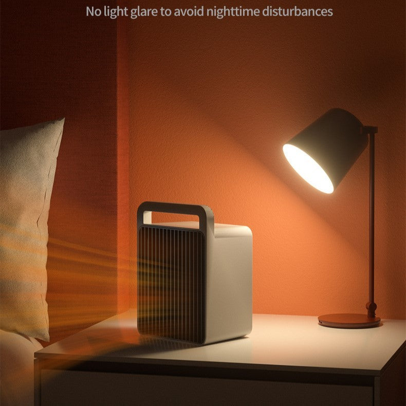 Mini Aeroterma, Vivimall, Mini Radiator Electric, Putere 900 W, Buton cu 2 Trepte de Temperatura, Inchidere Automata, cu Maner de Prindere, 15x10.3x21 cm, Alb/ Negru - vivimall.ro