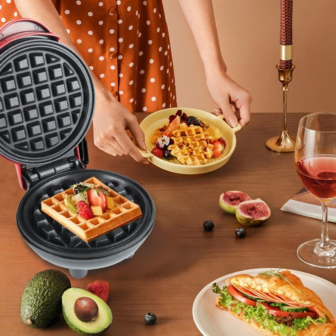 Mini Aparat de Vafe, Vivimall, Multifunctional, Pentru Casa si Calatorii, Compact, Usor de Transportat si Depozitat, 18x14.5x9.3 cm, Rosu - vivimall.ro