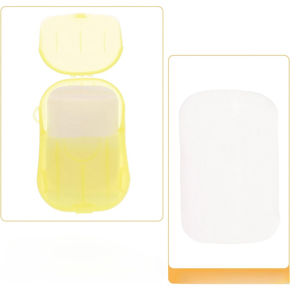 Mini Cutie de Sapun din Hartie, Vivimall, de Unica Folosinta, Portabila, Potrivit pentru Calatorii, 20 foite, Galben - vivimall.ro