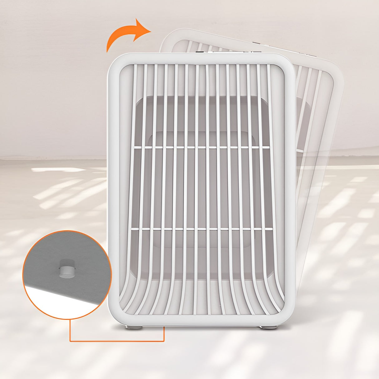 Mini Incalzitor pentru Birou, Vivimall, Incalzire si Racire, 1000-1200W, cu Lumini, cu Maner, Lungime Cablu 1.5 m, 3 Trepte de Temperatura, 15.3x13.8x22.5 cm, Alb - vivimall.ro