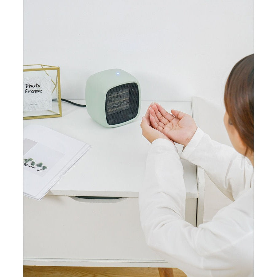 Mini radiator electric portabil Vivimall, 800 W, 2 trepte, 150x120x175 mm, roz - vivimall.ro