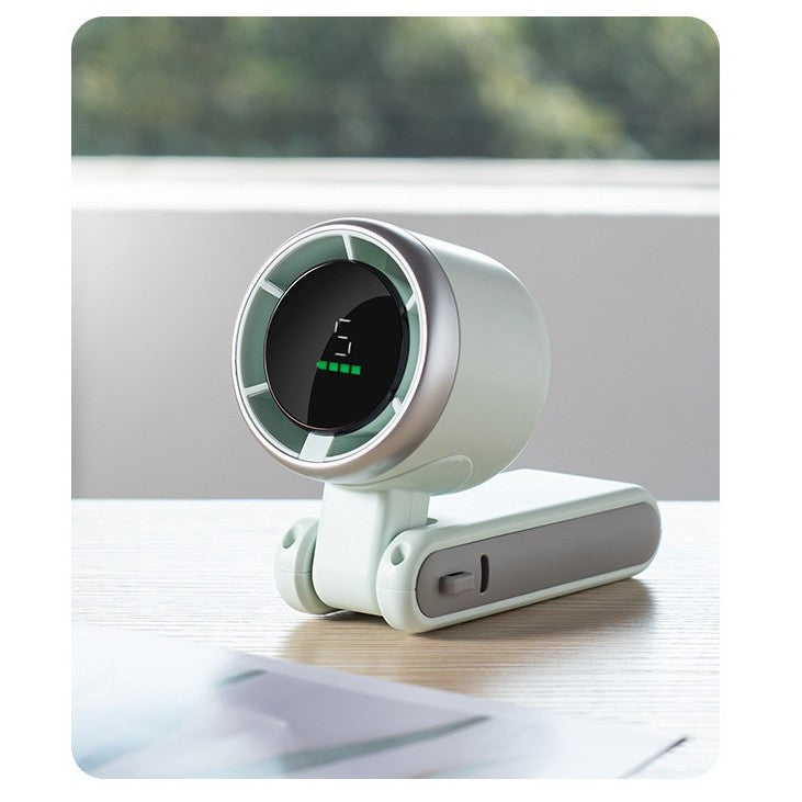 Mini Ventilator Portabil, Vivimall, 5 Trepte de Viteza, Afisaj Digital, Incarcare USB, 5V, 2A, 5.95 x 5.2 x 17.2 cm, Verde - vivimall.ro