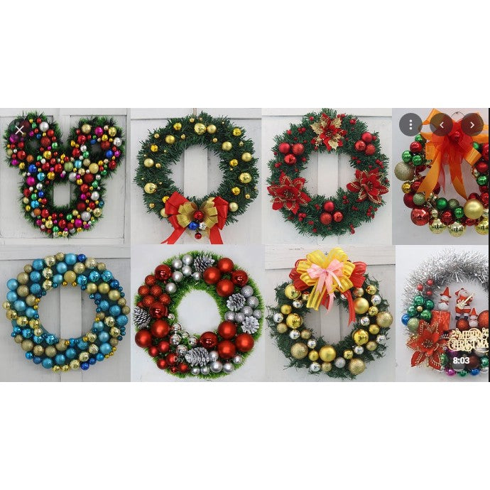 MIX Coronita Usa pentru Craciun Vivimall, din brad artificial, decorata - vivimall.ro