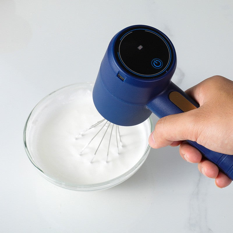 Mixer Electric fara Fir, Vivimall, pentru Uz Casnic, pentru Oua Smantana Frisca, Maner Plastic, Usor de Utilizat si Depozitat, 3 Accesorii, Albastru Inchis - vivimall.ro