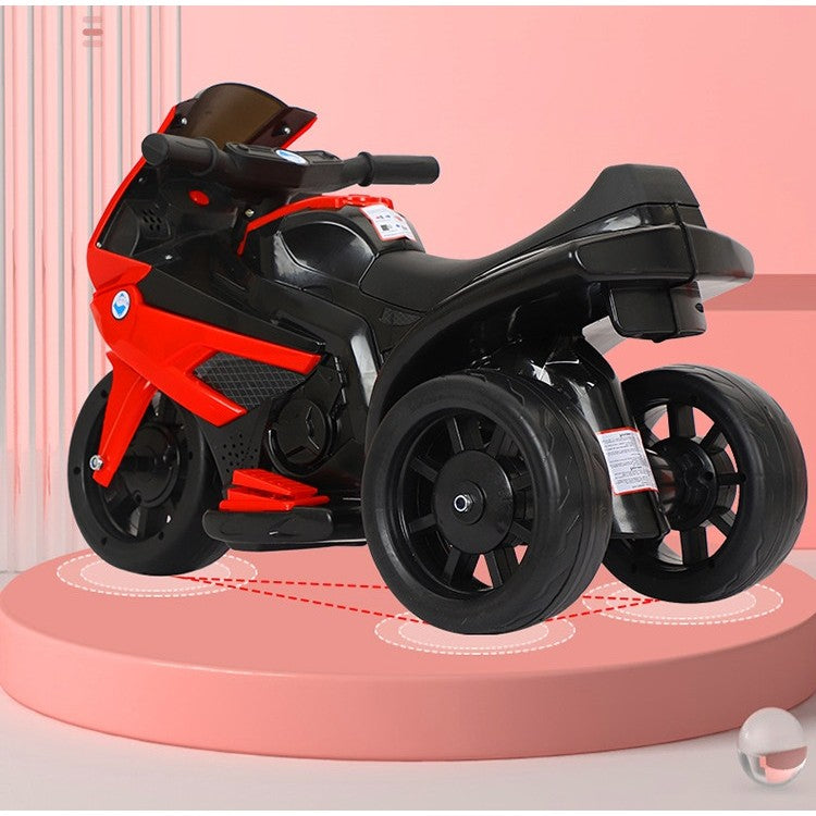 Motocicleta Electrica Vivimall, cu Acumulator, cu Sistem Anti-Rasturnare, Sistem de Lumini si Sunet, 1-4 Ani, 42 x 68 x 36 cm, Rosu - vivimall.ro