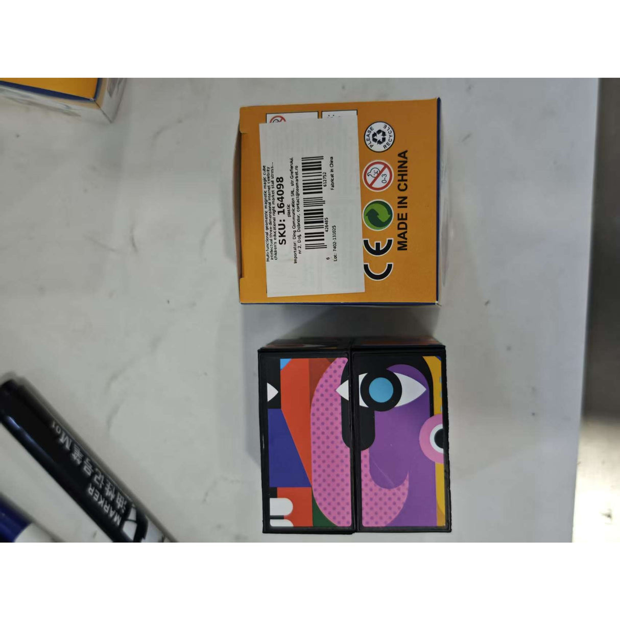 Jucarie Interactiva, Flippy, 3D Cub Rubik, Diferite Forme, Anti-stress, Abstract, Multicolor