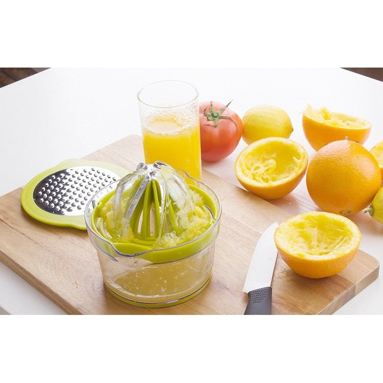 Storcator de Fructe 2 in 1, Vivimall, cu Razatoare si Separator Ou, 14.8 x 8 x 13 cm, Verde - vivimall.ro