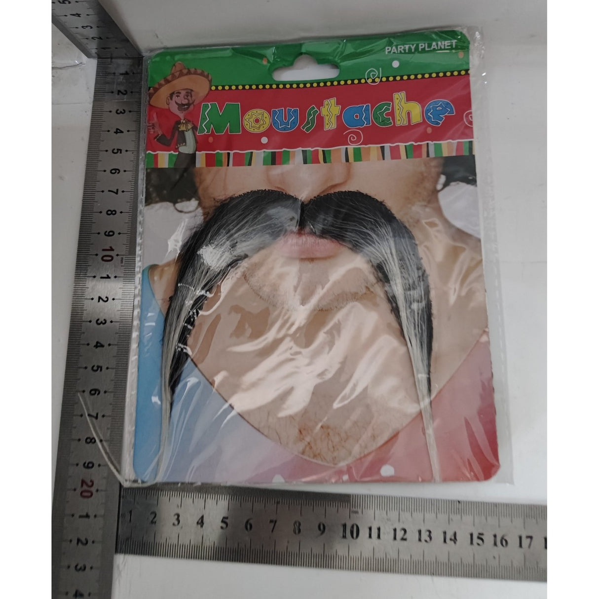 Mustata Falsa pentru Deghizari, Vivimall, Petreceri Tematice, din Panza, Autoadeziv, 10 x 12 cm, Model Grizonat 3, Negru/Alb - vivimall.ro