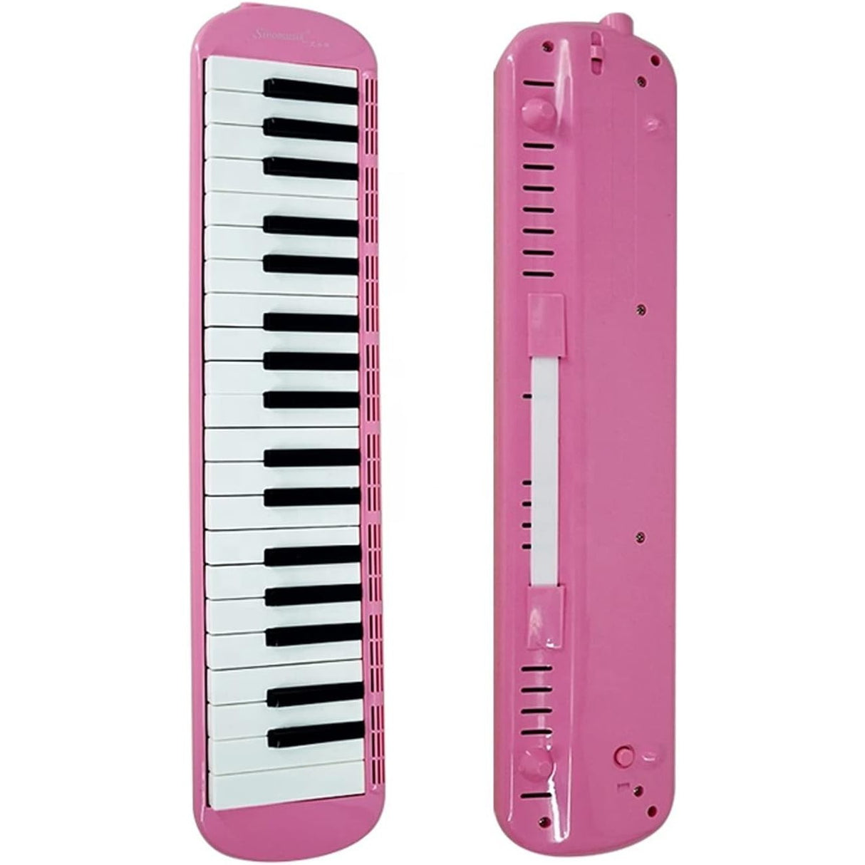 Muzicuță melodică Vivimall roz cu husă moale din pânză și suflator inclus, vedere de ansamblu accesorii