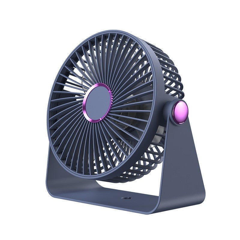 Ventilator 2in1, Vivimall, de Masa/de Perete, Incarcare USB, 3.7 V, 4.5 W, 1200 mAh, 17.5 x 17 x 7.6 cm, Albastru Fumuriu - vivimall.ro