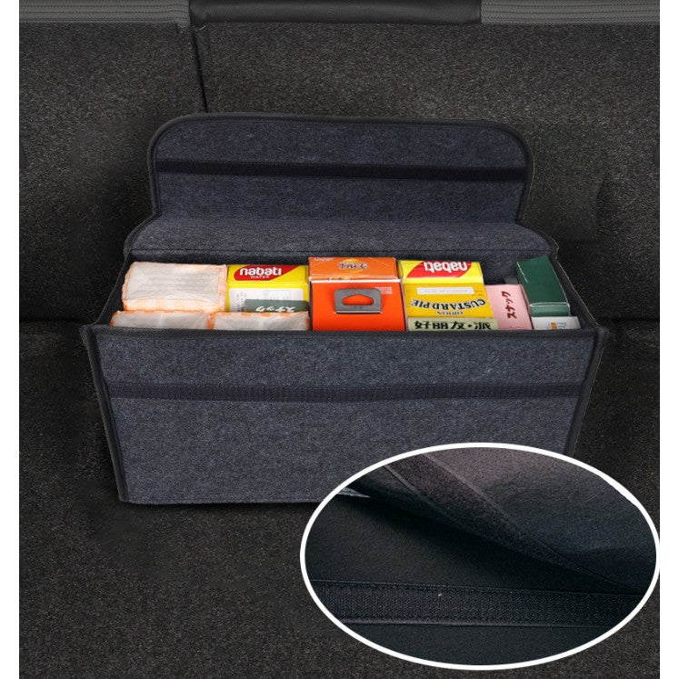 Organizator auto Flippy gri în portbagaj mașină, utilizare practică, vedere lifestyle