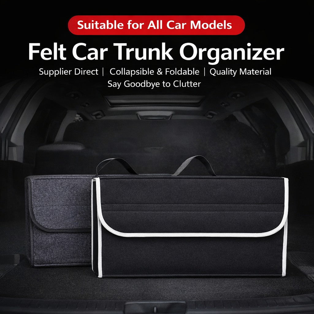 Organizator auto Flippy negru deschis, compartimente multiple pentru unelte și accesorii auto