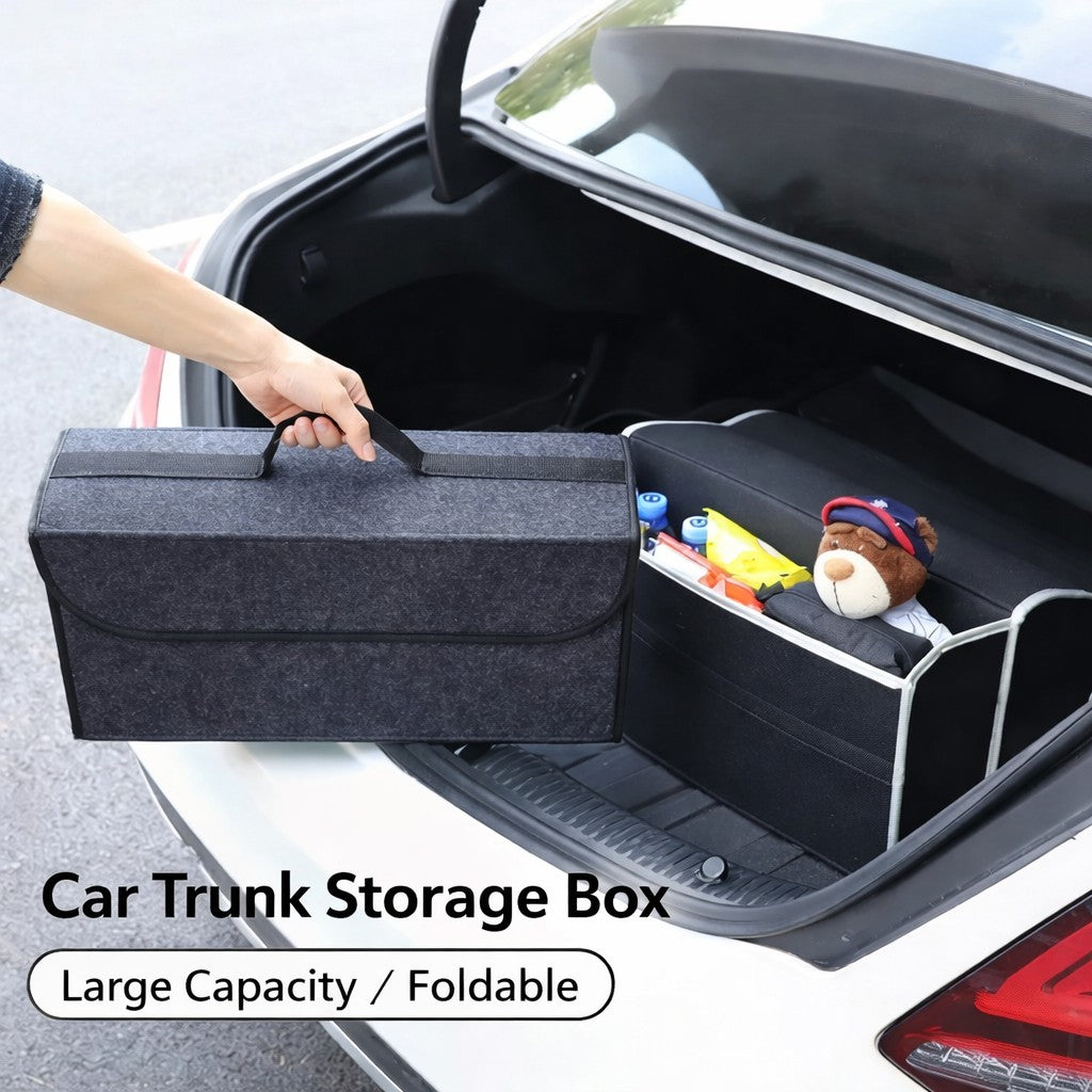 Organizator portbagaj Flippy pliat compact, dimensiuni reduse pentru depozitare ușoară când nu e utilizat