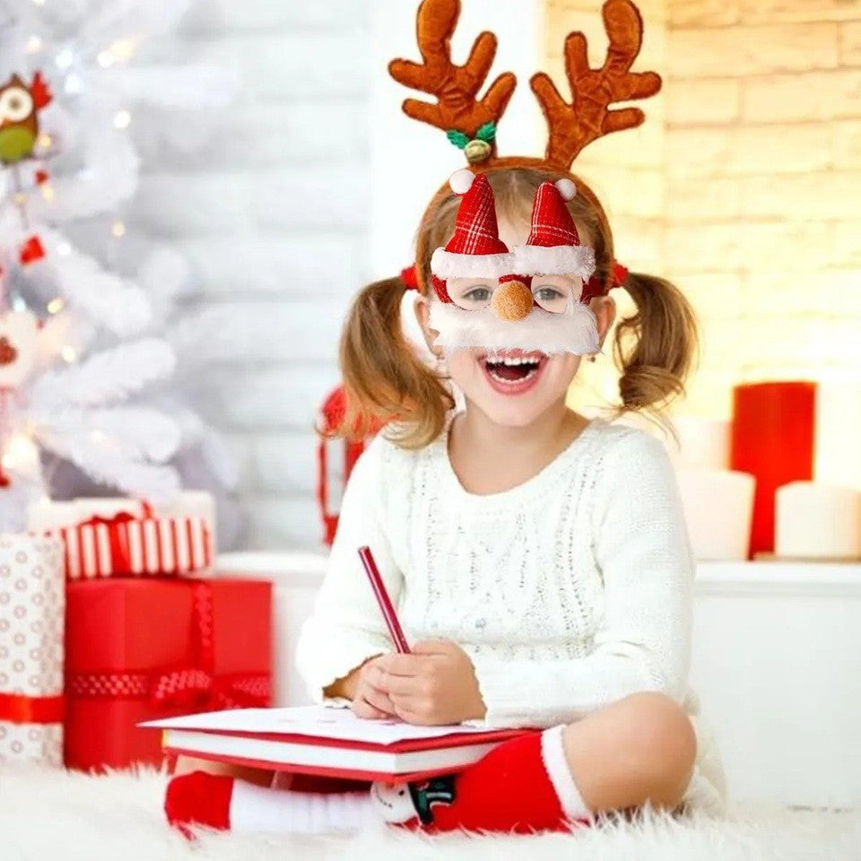 Ochelari de Craciun, Vivimall, cu Nas si Barba, Model Mos Craciun, 24x14cm, Rosu - vivimall.ro