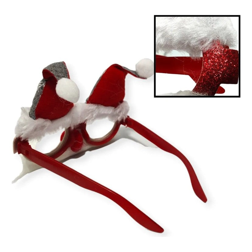 Ochelari de Craciun, Vivimall, cu Nas si Barba, Model Mos Craciun, 24x14cm, Rosu - vivimall.ro