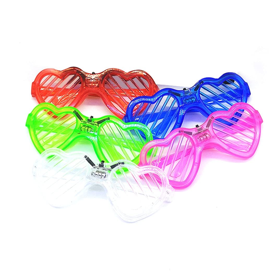 Pachet ochelari inimă LED cu baterii AG3 incluse, dimensiuni 12x20x2 cm