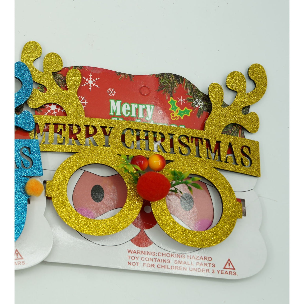 Ochelari petrecere de Craciun, rotunzi, Galben, din Plastic si Poliester, Vivimall - vivimall.ro