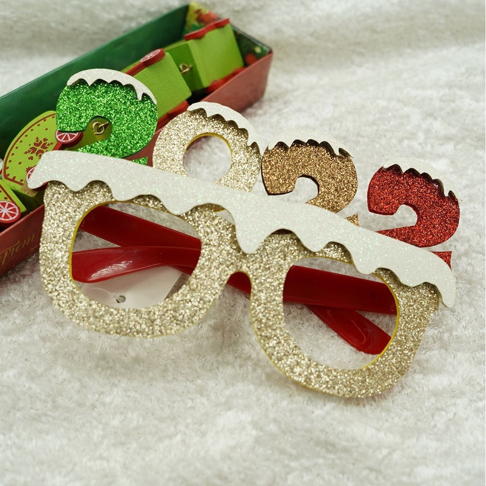 Ochelari petrecere de Revelion, 2022, Bej, din Plastic si Poliester, Vivimall - vivimall.ro