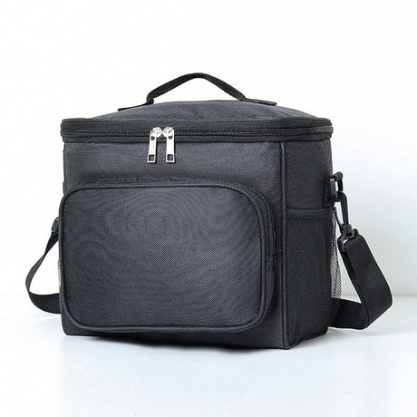 Geanta Pentru Picnic Cu Izolare Termica, Multifunctionala, Compartimentata, 2 Tipuri De Manere, Impermeabila, 26X24X17 Cm, Negru - vivimall.ro