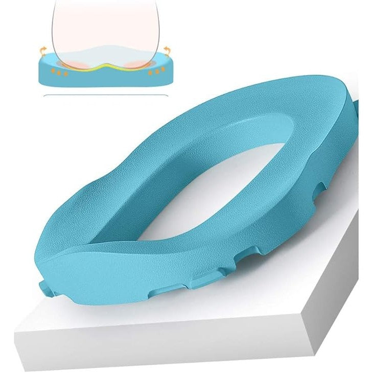 Olita pentru Copii, Vivimall, +6 luni, Detasabila, cu Capac, Antiderapanta, din Plastic, Colac Moale, Model Ratusca, 38x32x30 cm, Albastru - vivimall.ro