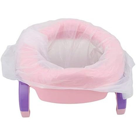 Olita Portabila 2 in 1, Vivimall, Olita + Capac de Toaleta, din Plastic, Diametru 21 cm, Roz - vivimall.ro