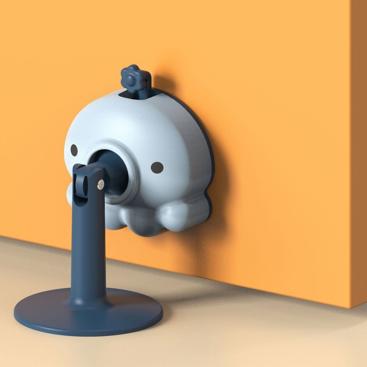 Opritor de Usa, Vivimall, din Silicon, cu Prindere de Podea, Anti-Coliziune, 5.5 x 5.5 x 5.5cm, Albastru - vivimall.ro