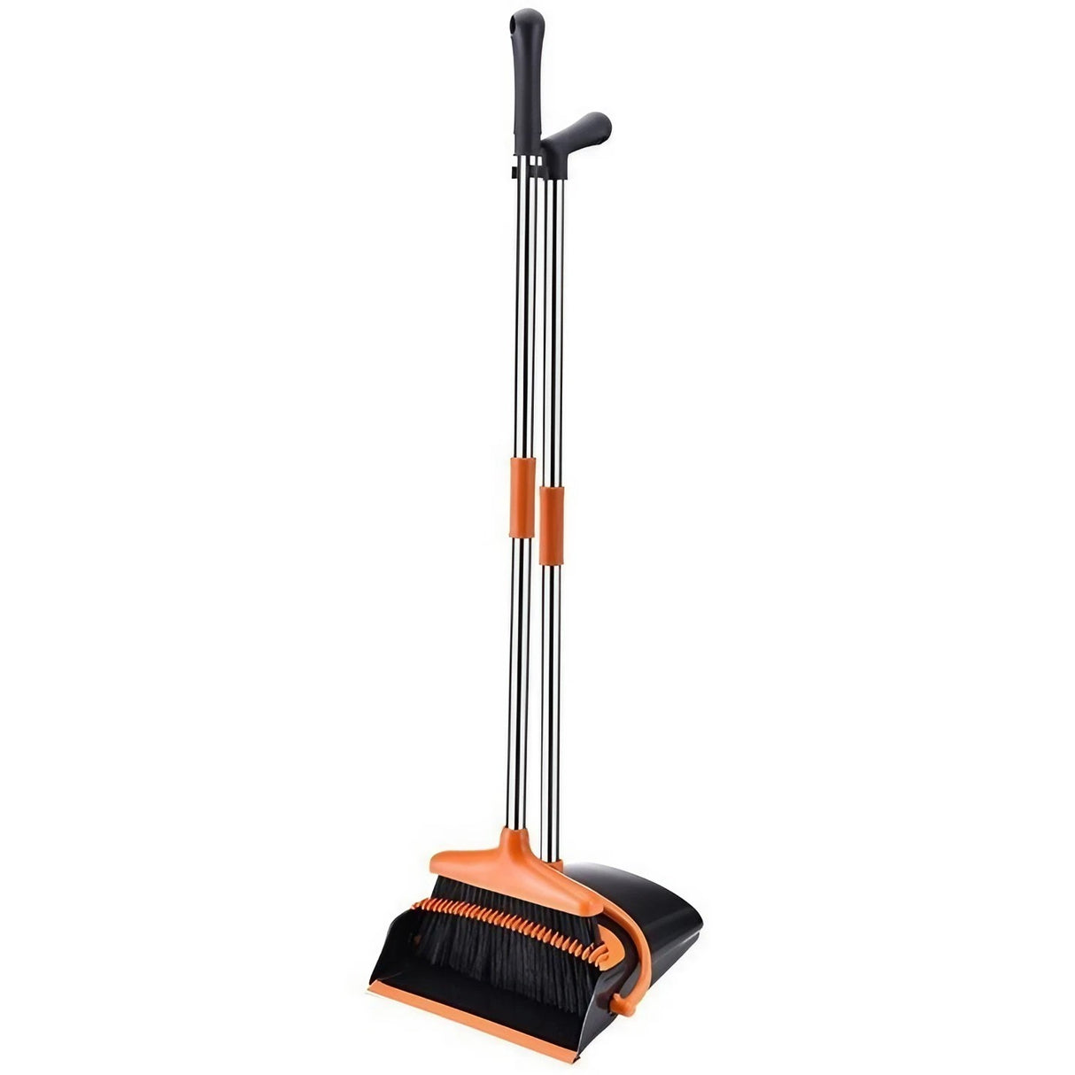 Set matura si faras cu coada, Vivimall, Pentru uz casnic, Plastic/Otel, Portocaliu/Negru, Depozitare verticala, 26x25.5x83 cm - vivimall.ro