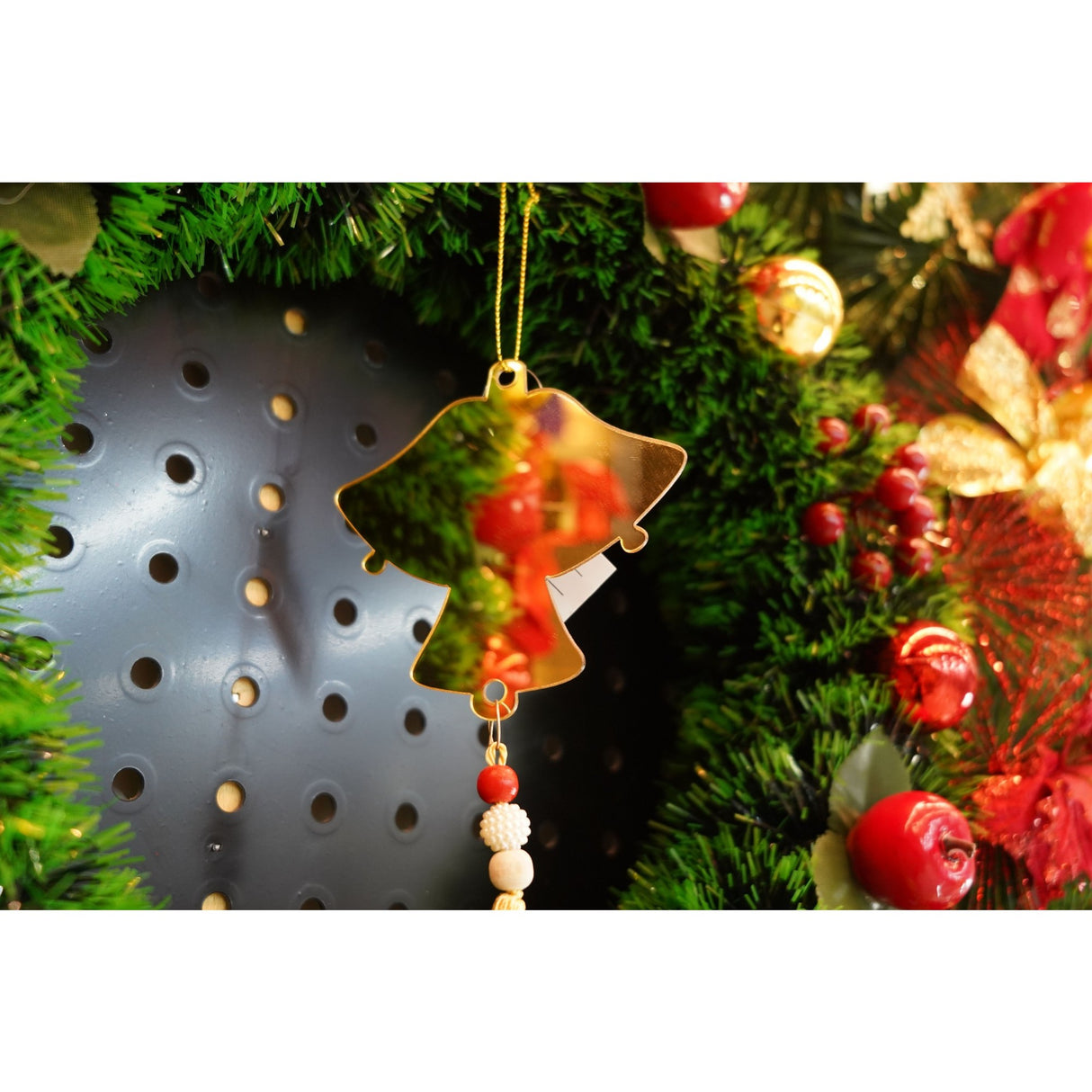 Ornament brad, Vivimall, Clopotei, Auriu, Lucios, 10*23CM, Acril, Interior/ Exterior - vivimall.ro