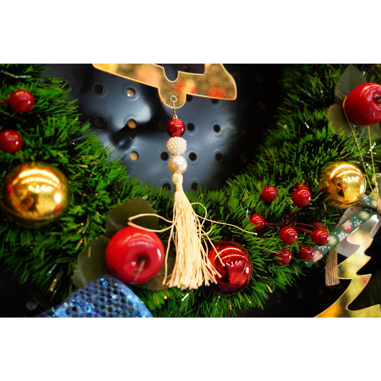 Ornament brad, Vivimall, Clopotel, Auriu, Lucios, 14*28CM, Acril, Interior/ Exterior - vivimall.ro