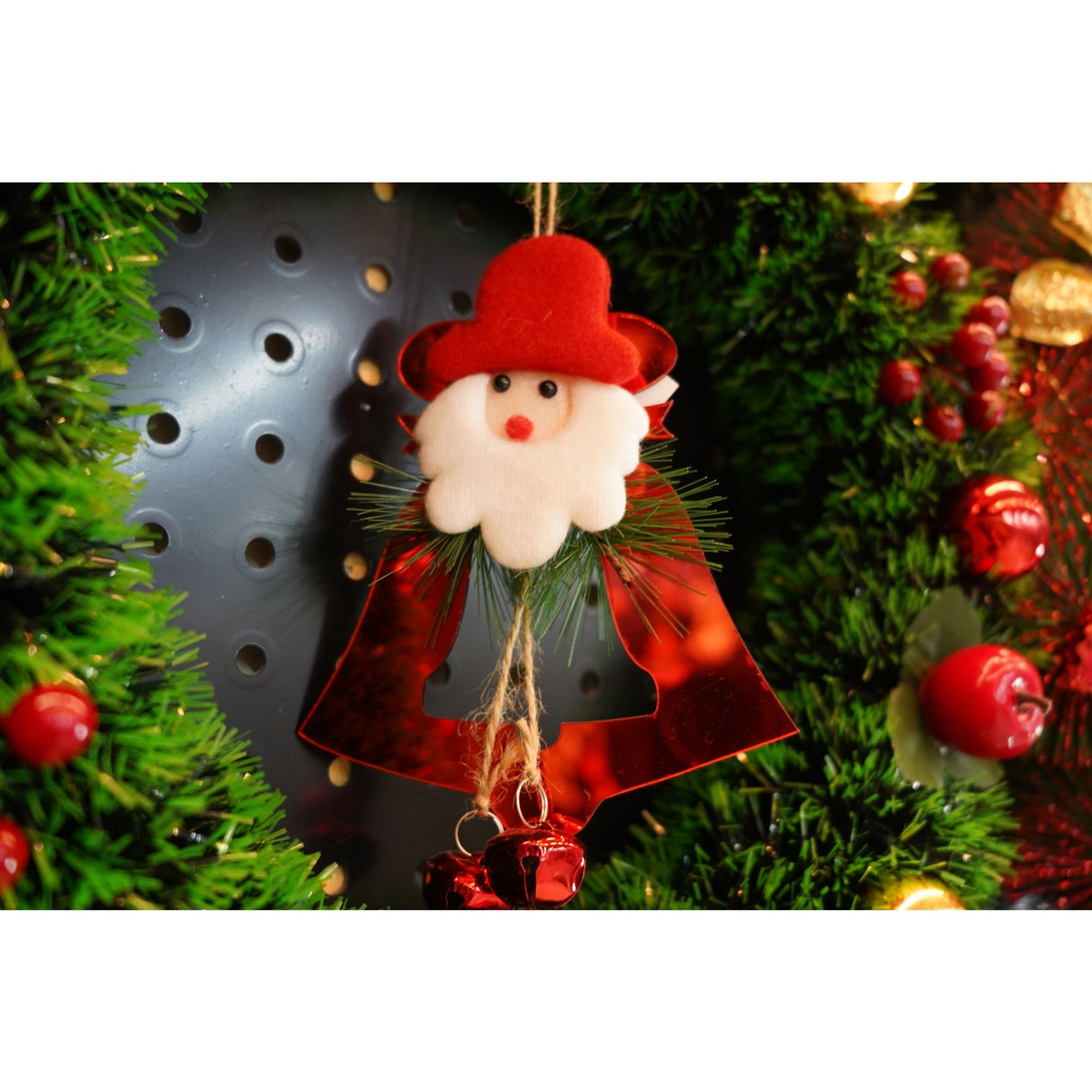 Ornament brad, Vivimall, Clopotel, Rosu, Lucios, 15*20CM, Acril, Interior/ Exterior - vivimall.ro