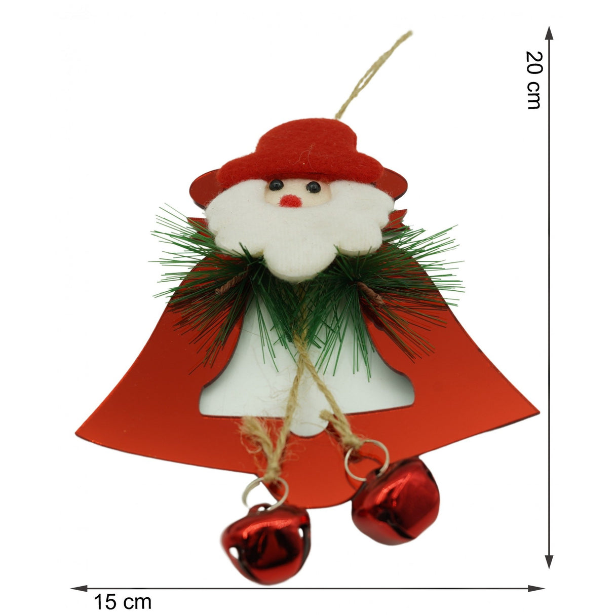 Ornament brad, Vivimall, Clopotel, Rosu, Lucios, 15*20CM, Acril, Interior/ Exterior - vivimall.ro