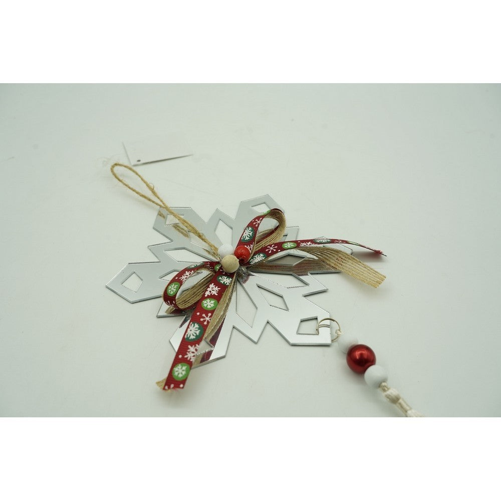 Ornament brad, Flippy, Fulg de nea, Argintiu, Lucios, 14*26CM, Acril, Interior/ Exterior - vivimall.ro