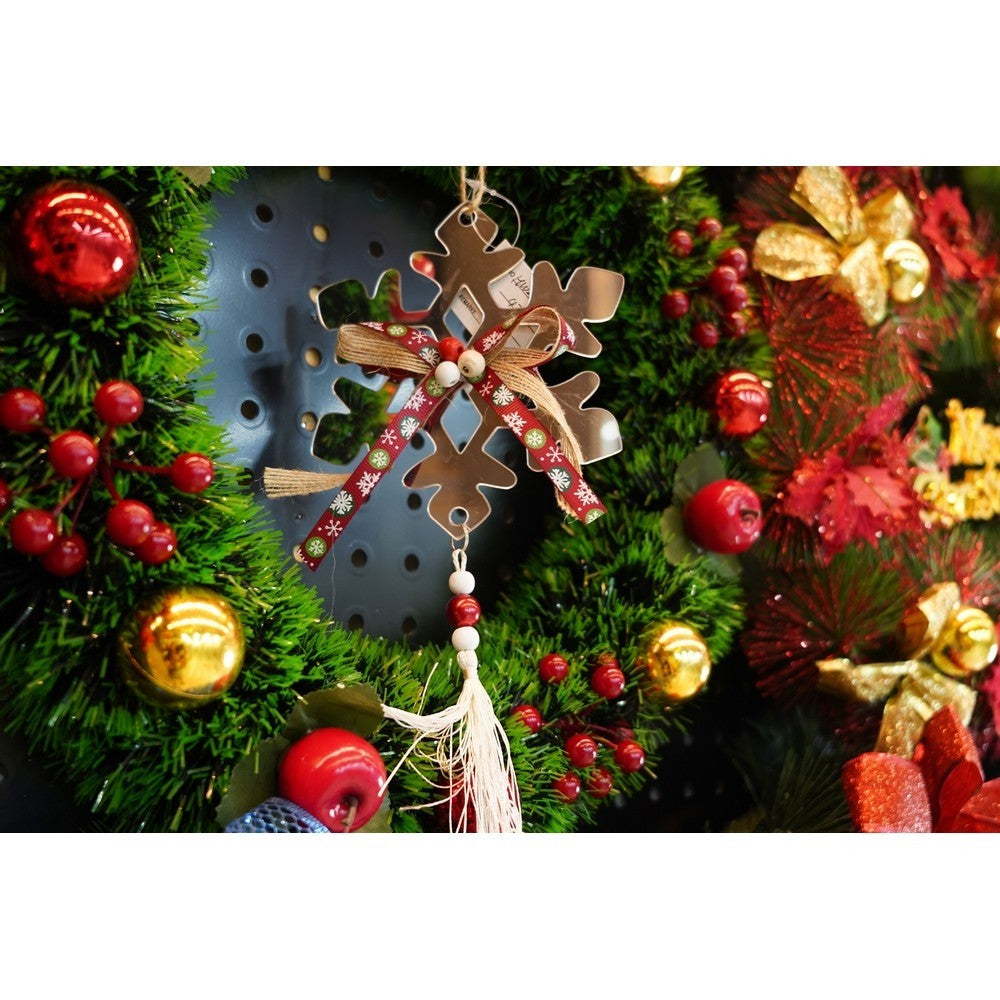 Ornament brad, Flippy, Fulg de nea, Argintiu, Lucios, 14*26CM, Acril, Interior/ Exterior - vivimall.ro