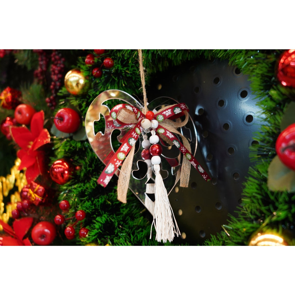 Ornament brad, Vivimall, Inima, Argintiu, Lucios, 14*26CM, Acril, Interior/ Exterior - vivimall.ro