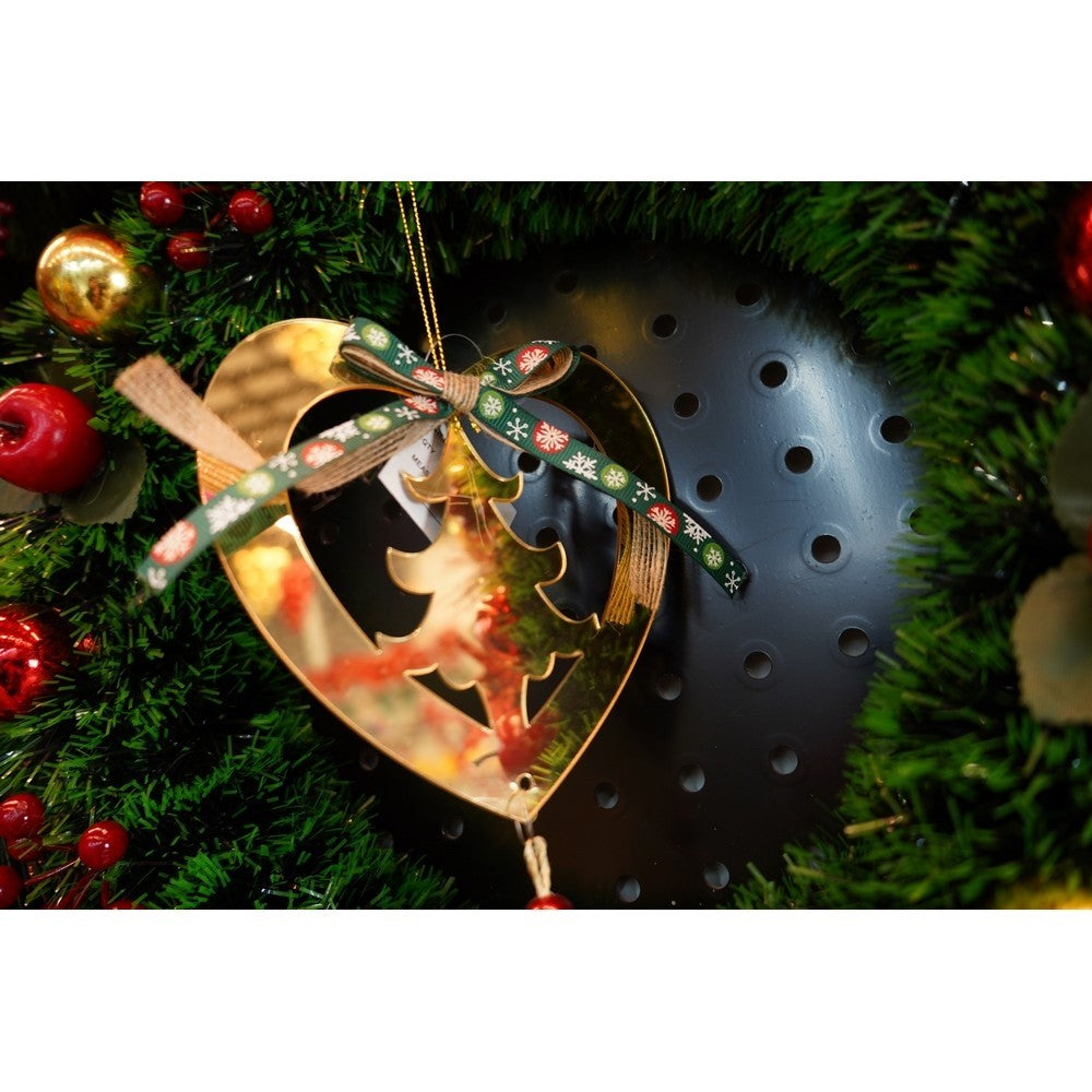 Ornament brad, Flippy, Inima, Auriu, Lucios, 15*26CM, Acril, Interior/ Exterior - vivimall.ro