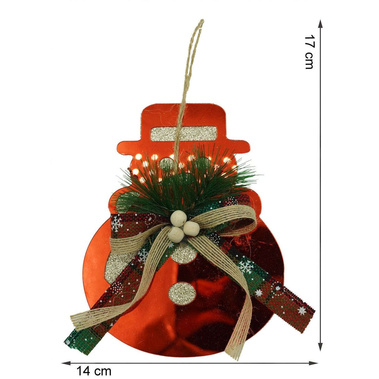 Ornament brad, Vivimall, Om de zapada, Rosu, Lucios, 14*17CM, Acril, Interior/ Exterior - vivimall.ro